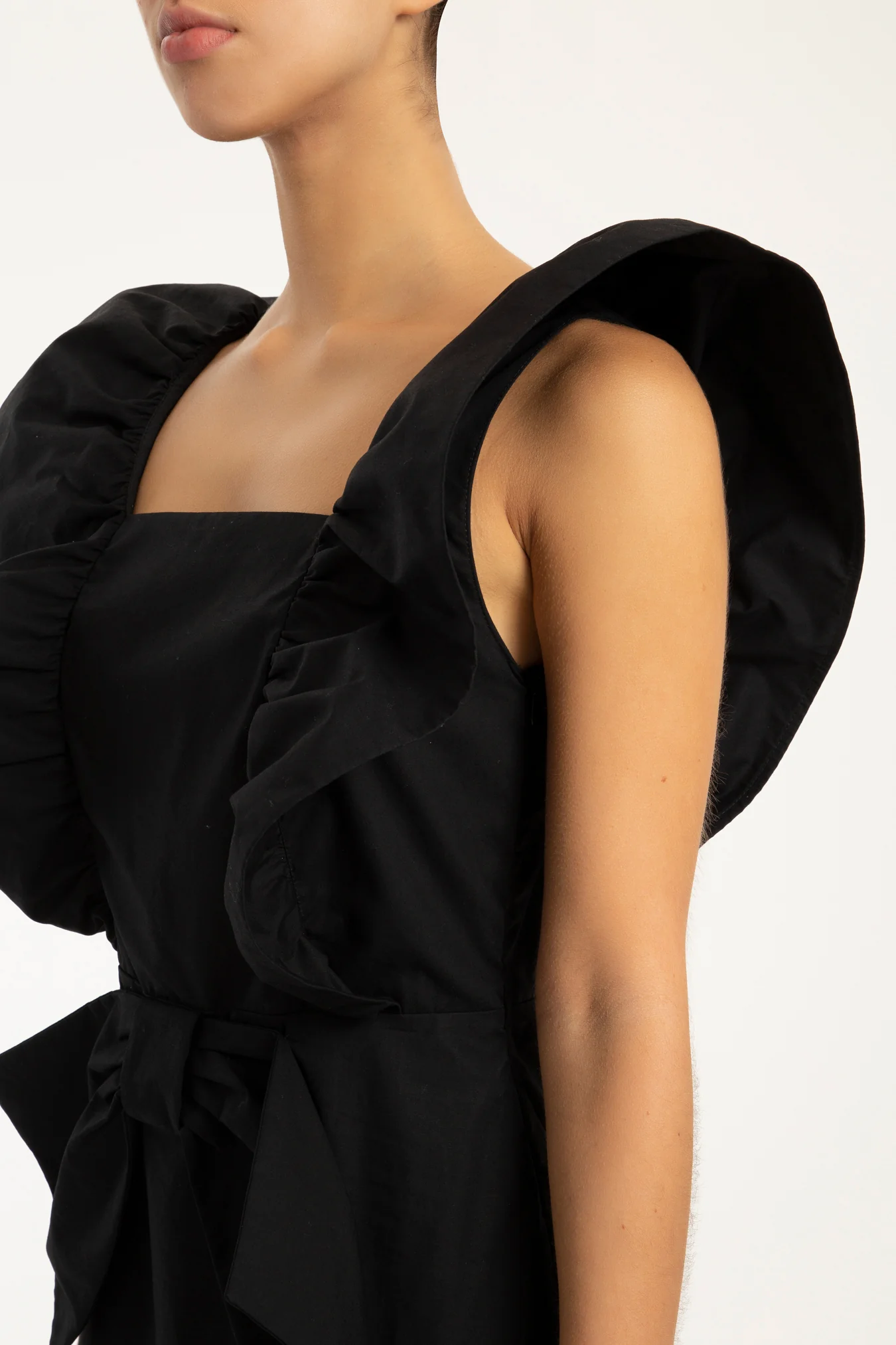 Cherry Bomb Solid Ruffled Long Dress - Image 3