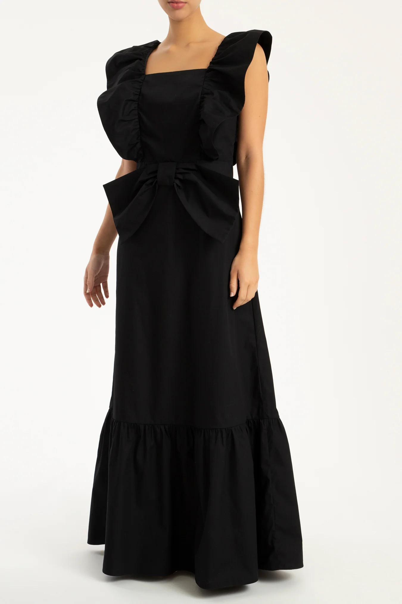 Cherry Bomb Solid Ruffled Long Dress - Image 4