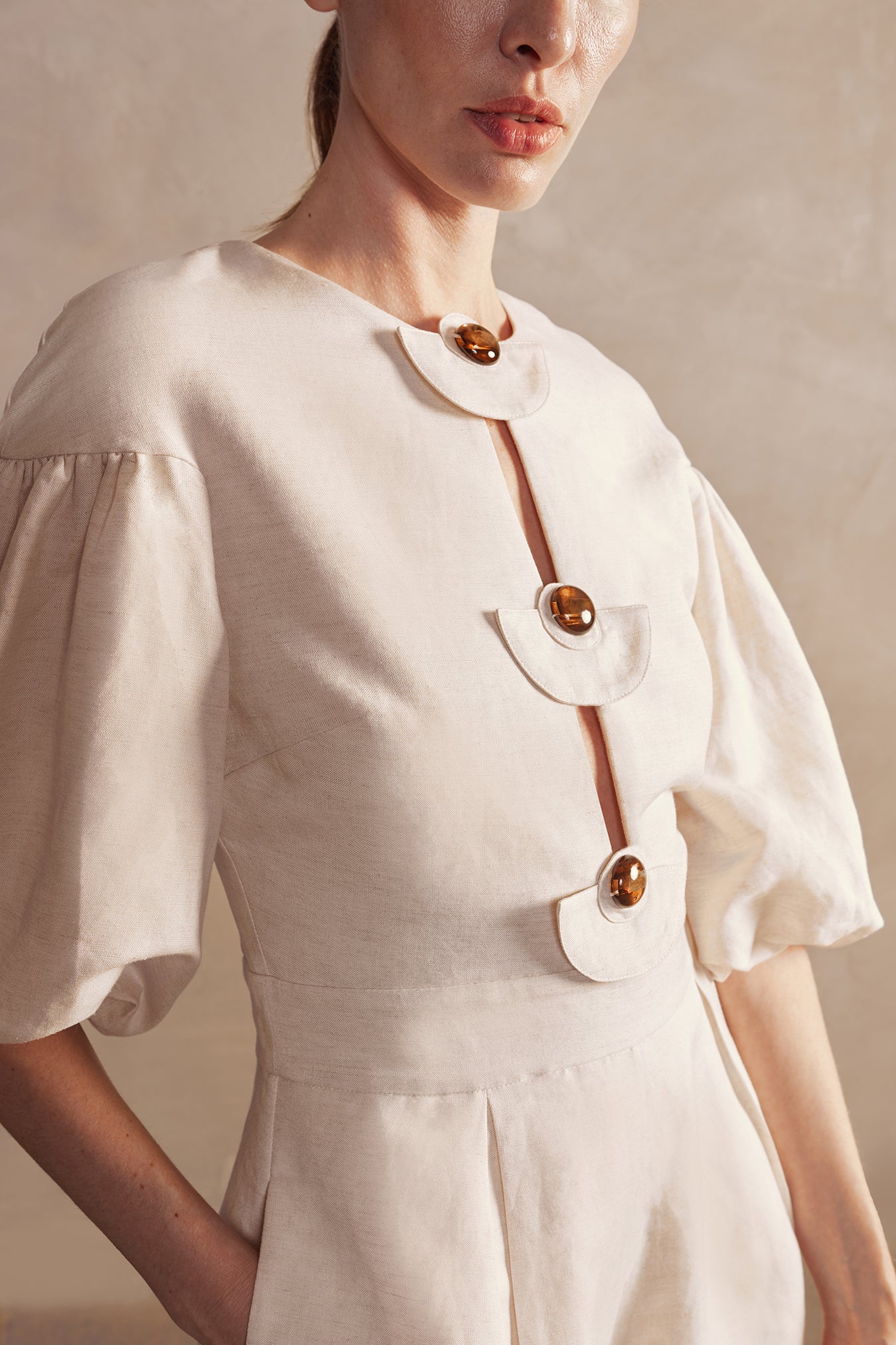 Demi Pois Puff-Sleeved Playsuit - Image 4