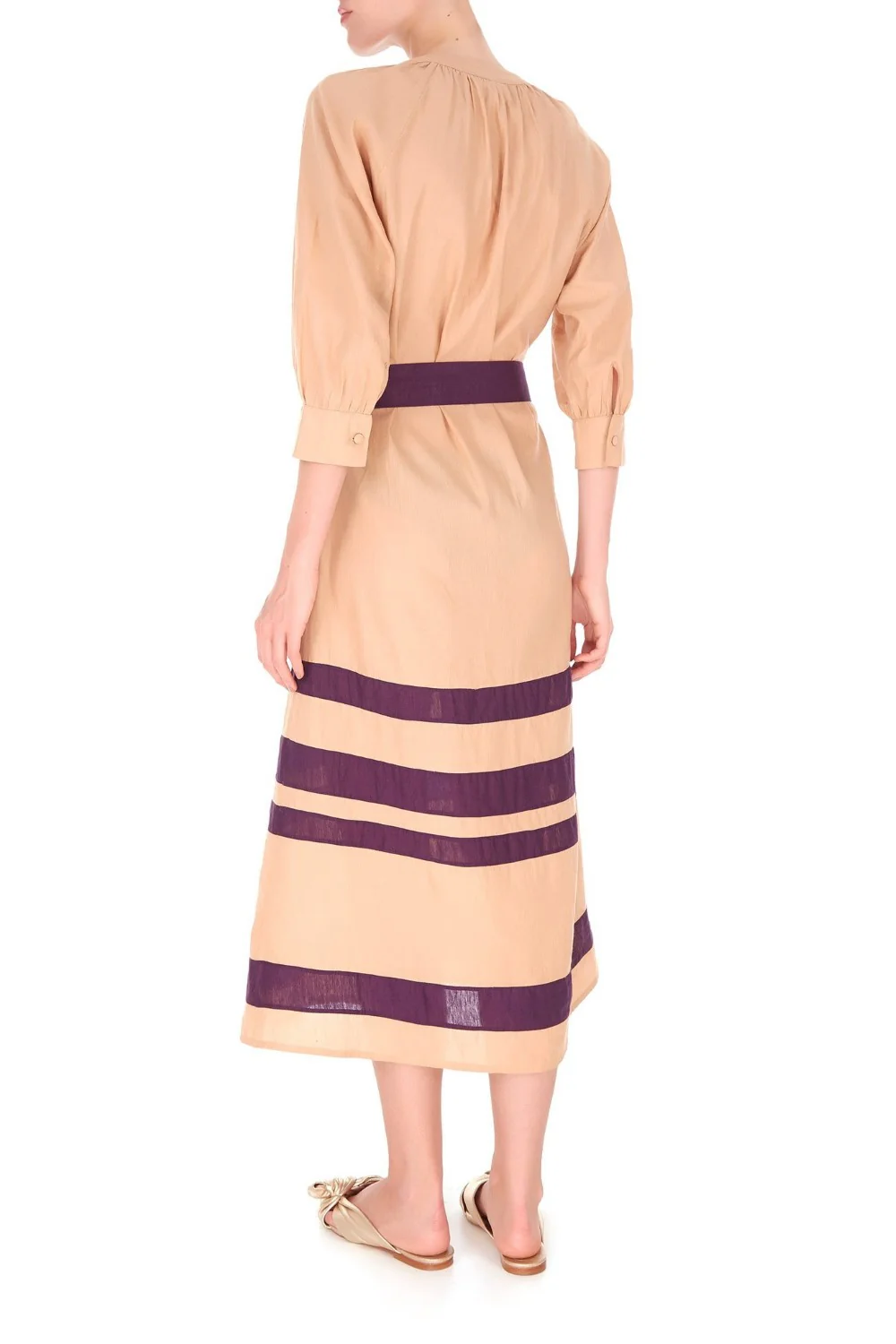 Fig Bicolor Frilled Midi Dress - Image 3