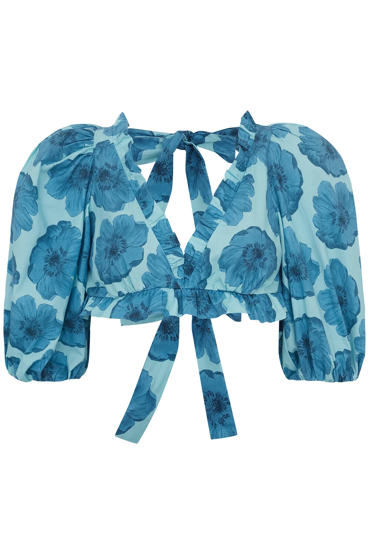 Floral Classic Ruffled Cropped Blouse - Image 3