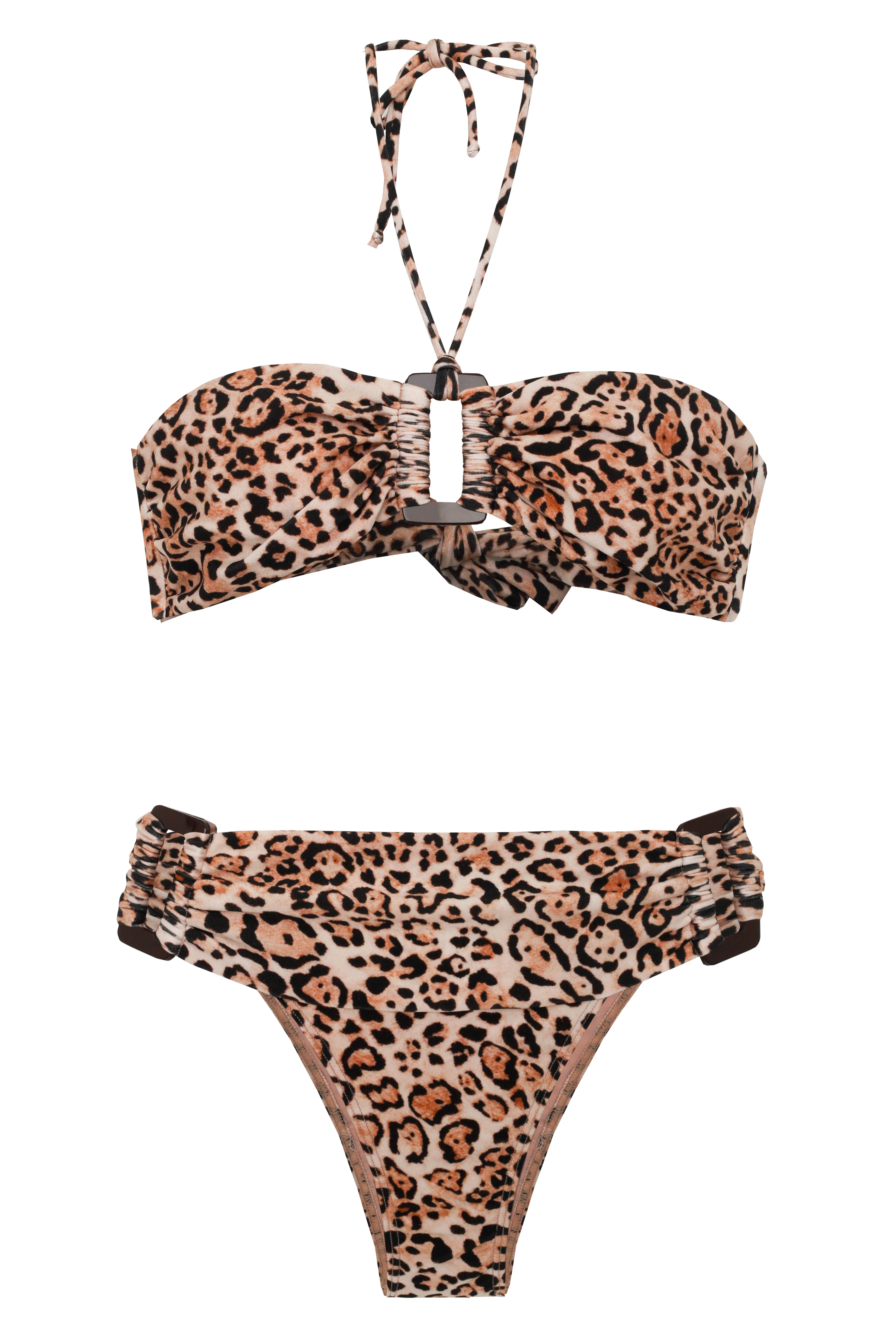 Leopard Strapless Bikini With Hoops - Image 5