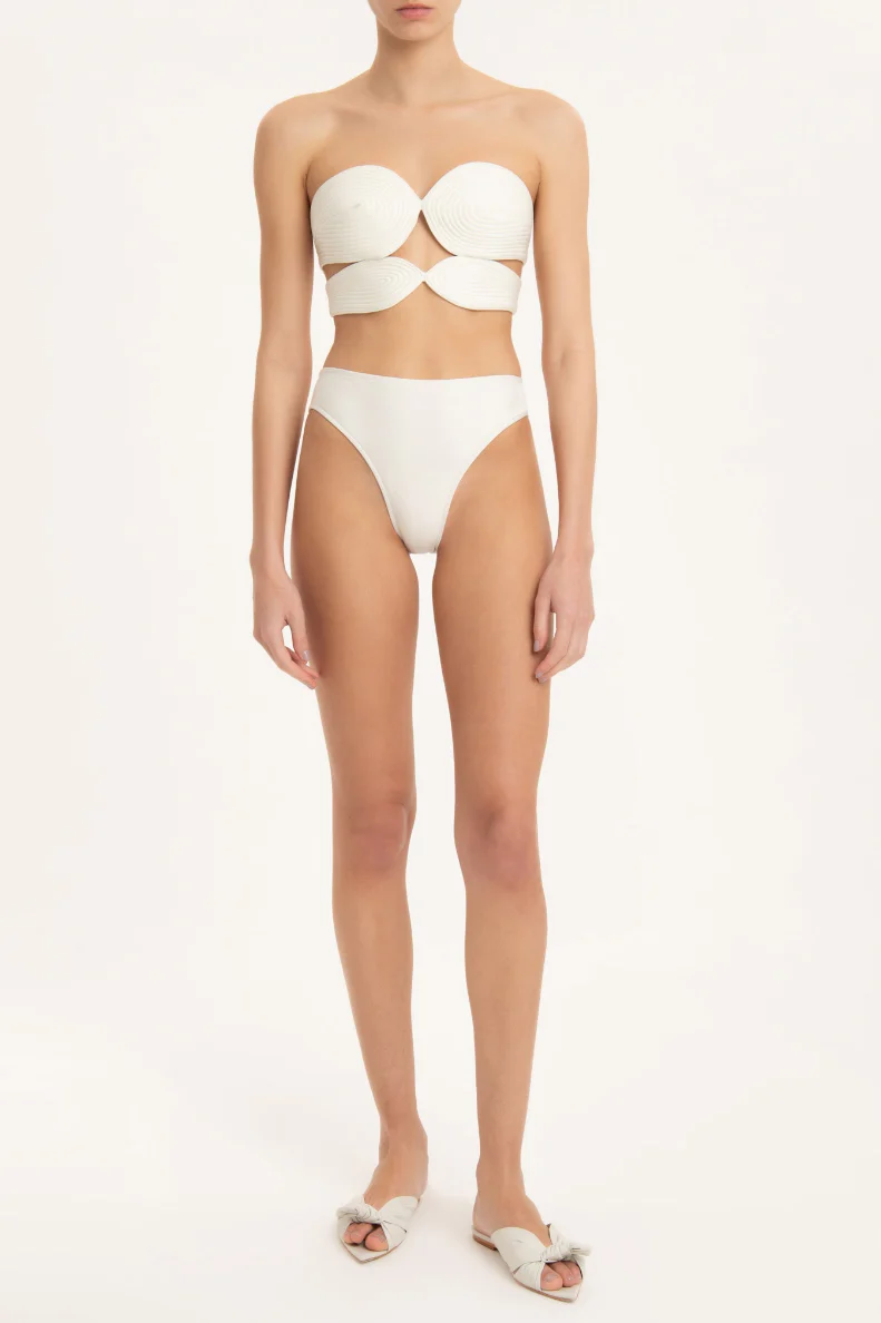 Matelasse Strapless High-leg Bikini - Image 3