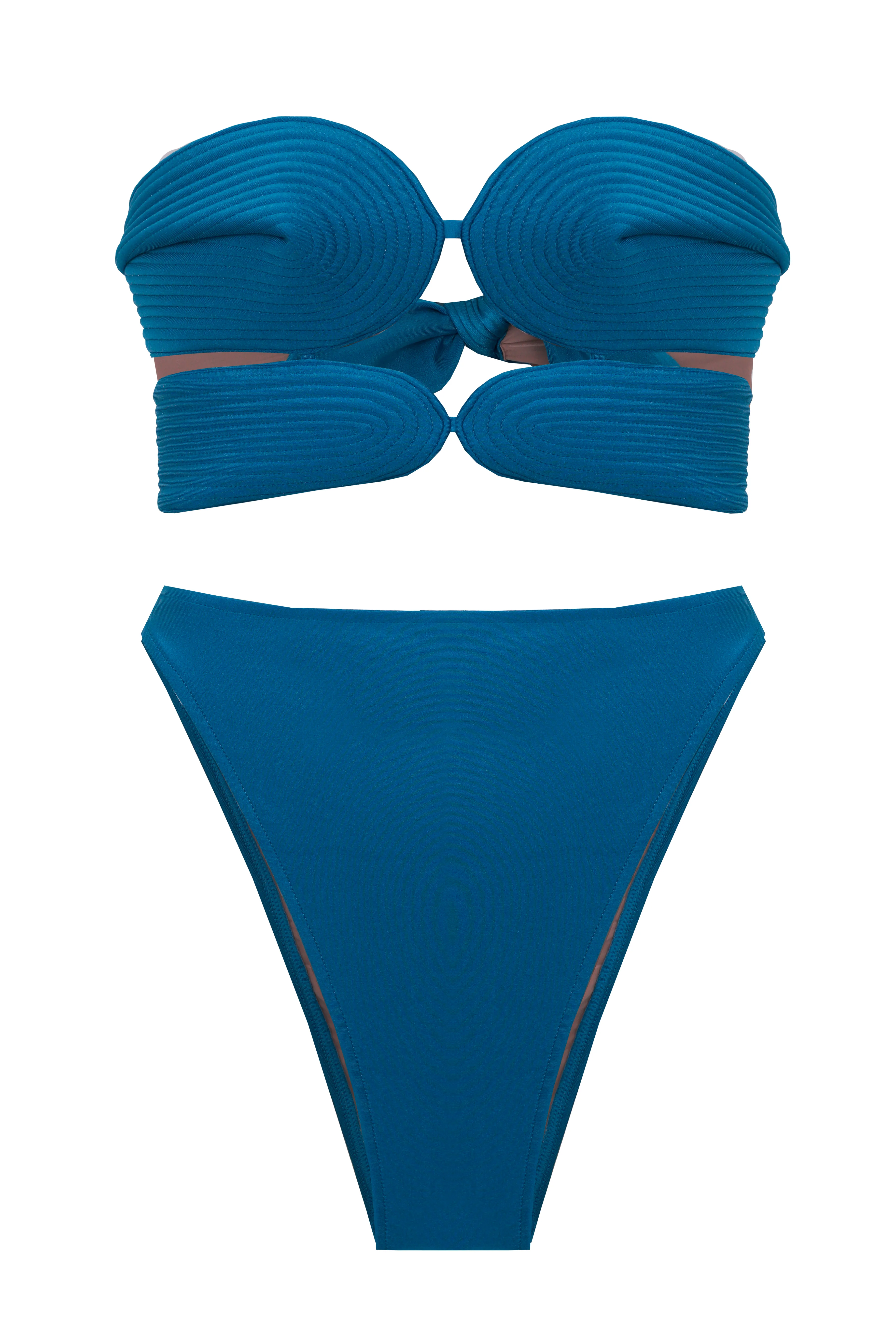 Matelasse Strapless High-leg Bikini - Image 6