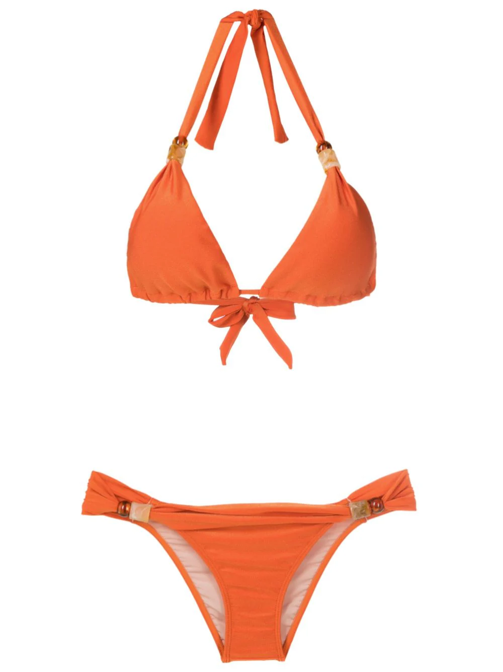 New Pois Solid Long Triangle Bikini - Image 3