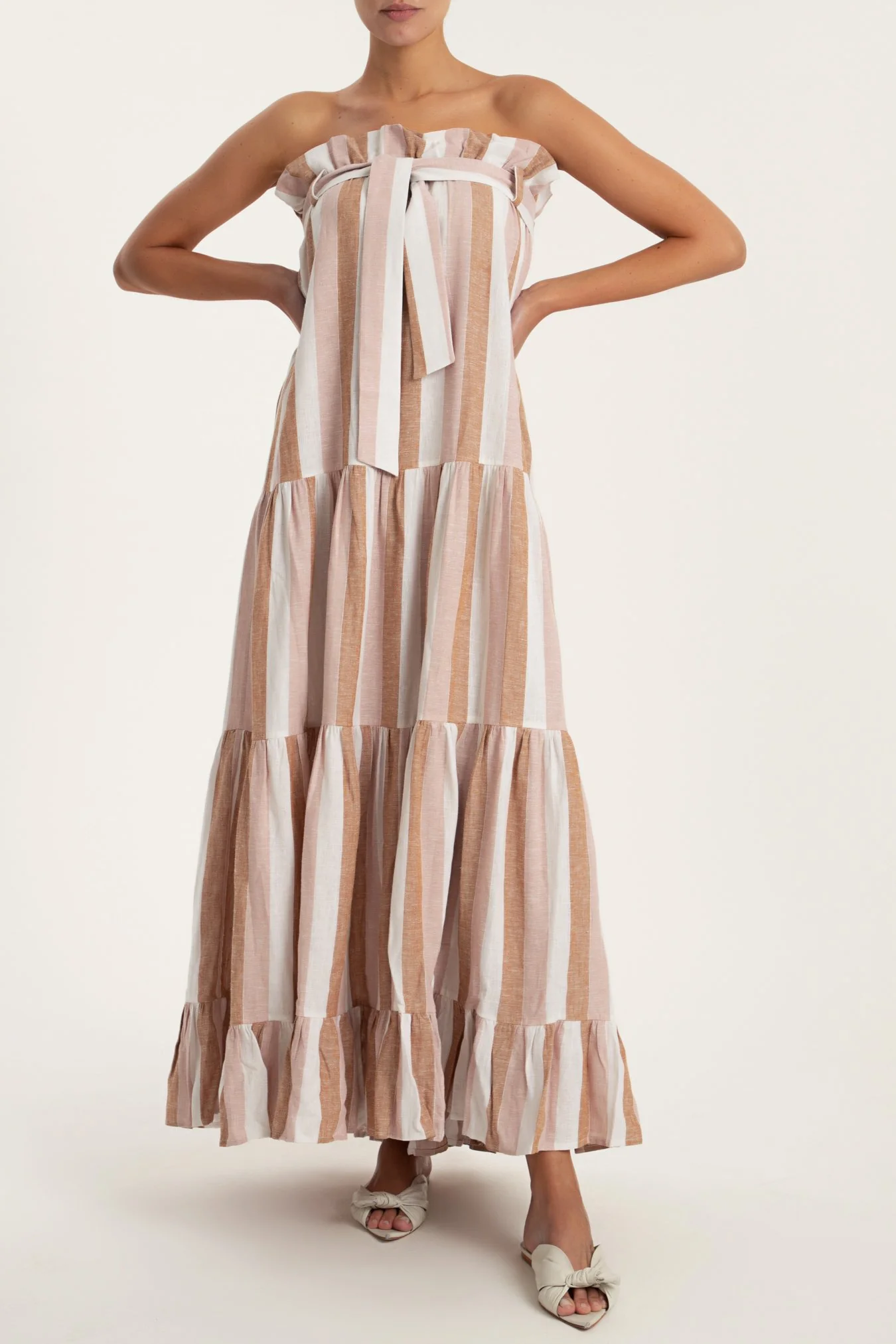 Porto Striped Clochard Long Skirt - Image 4