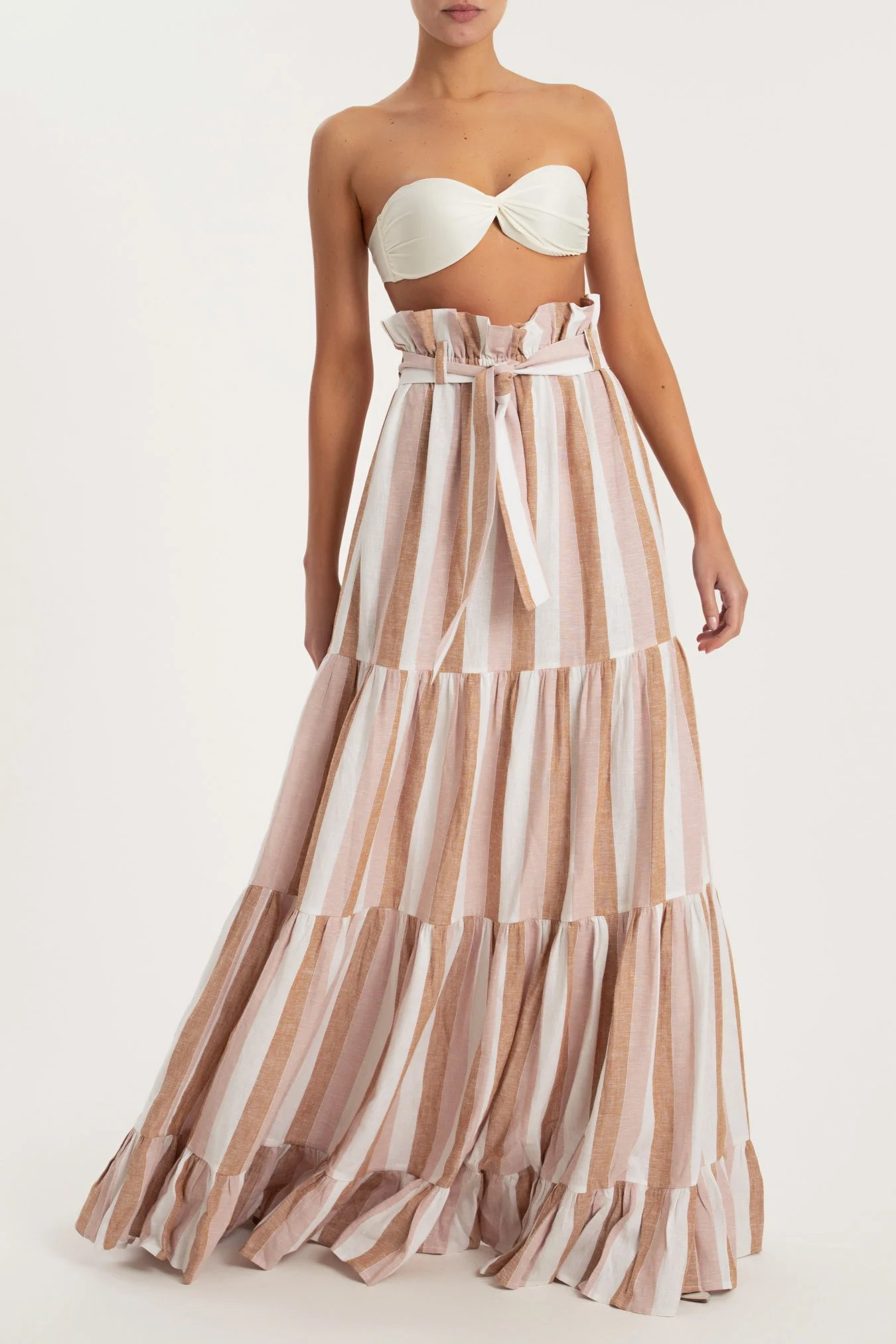 Porto Striped Clochard Long Skirt - Image 5