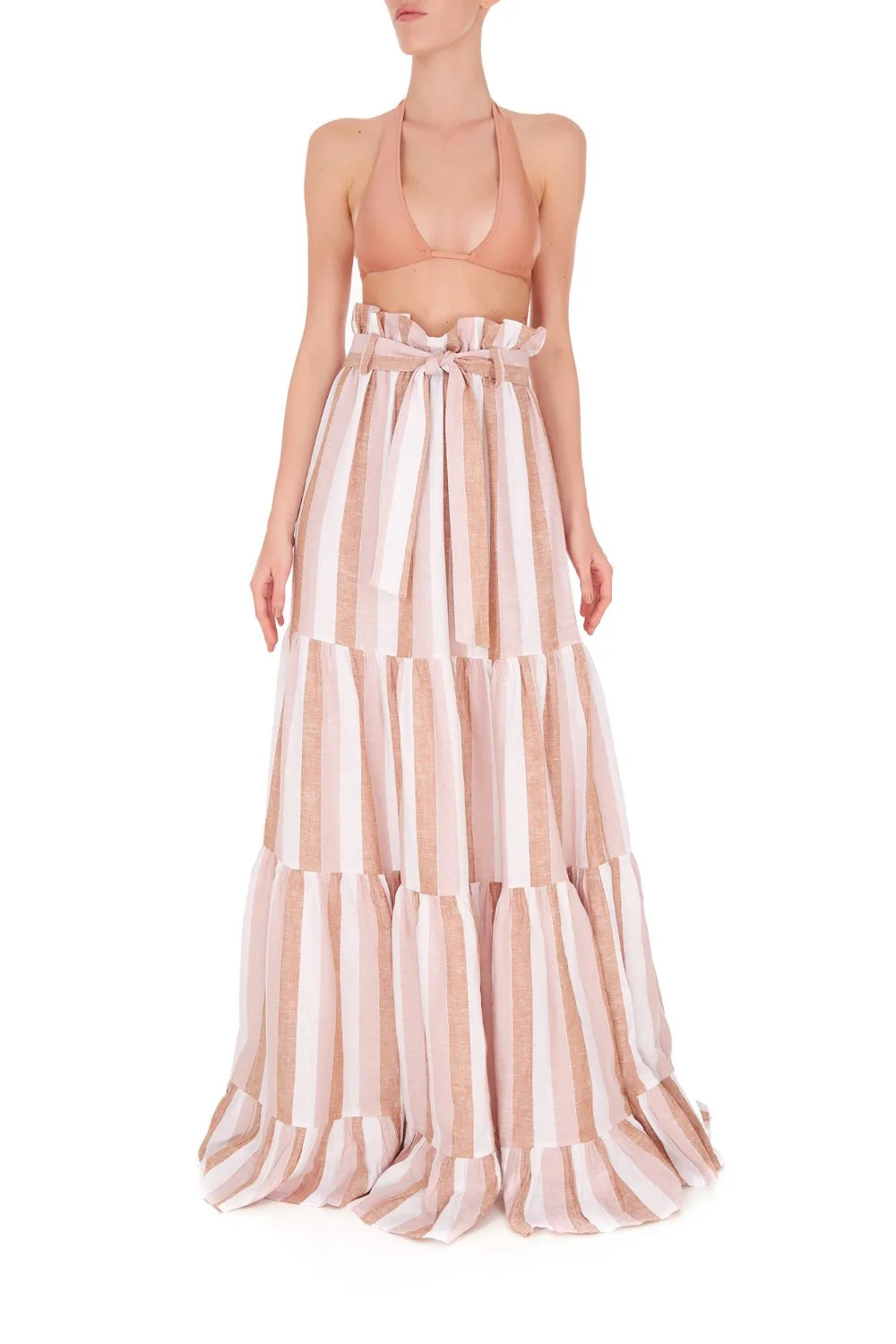 Porto Striped Clochard Long Skirt - Image 6