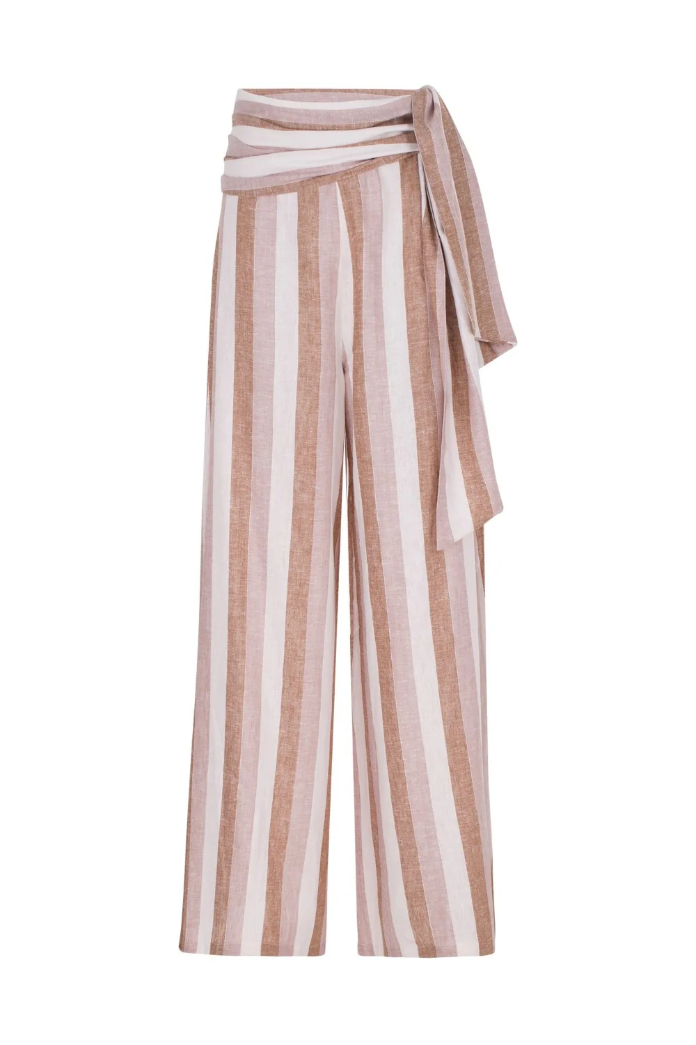Porto Striped Wide Pants with Sash - Image 5