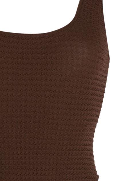 Seersucker Swimsuit With Straps - Image 5