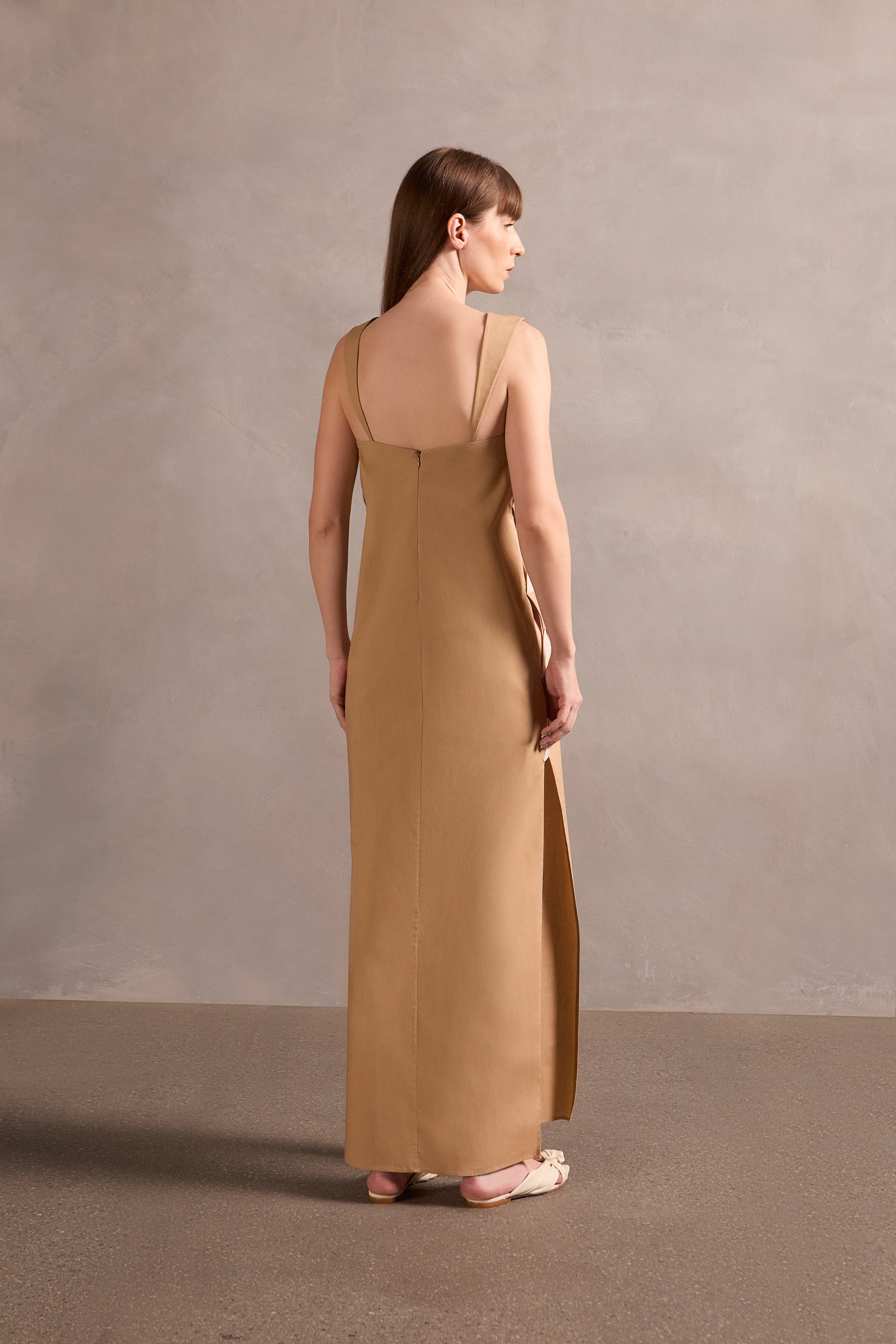 Solid Cut-Out Long Dress - Image 4