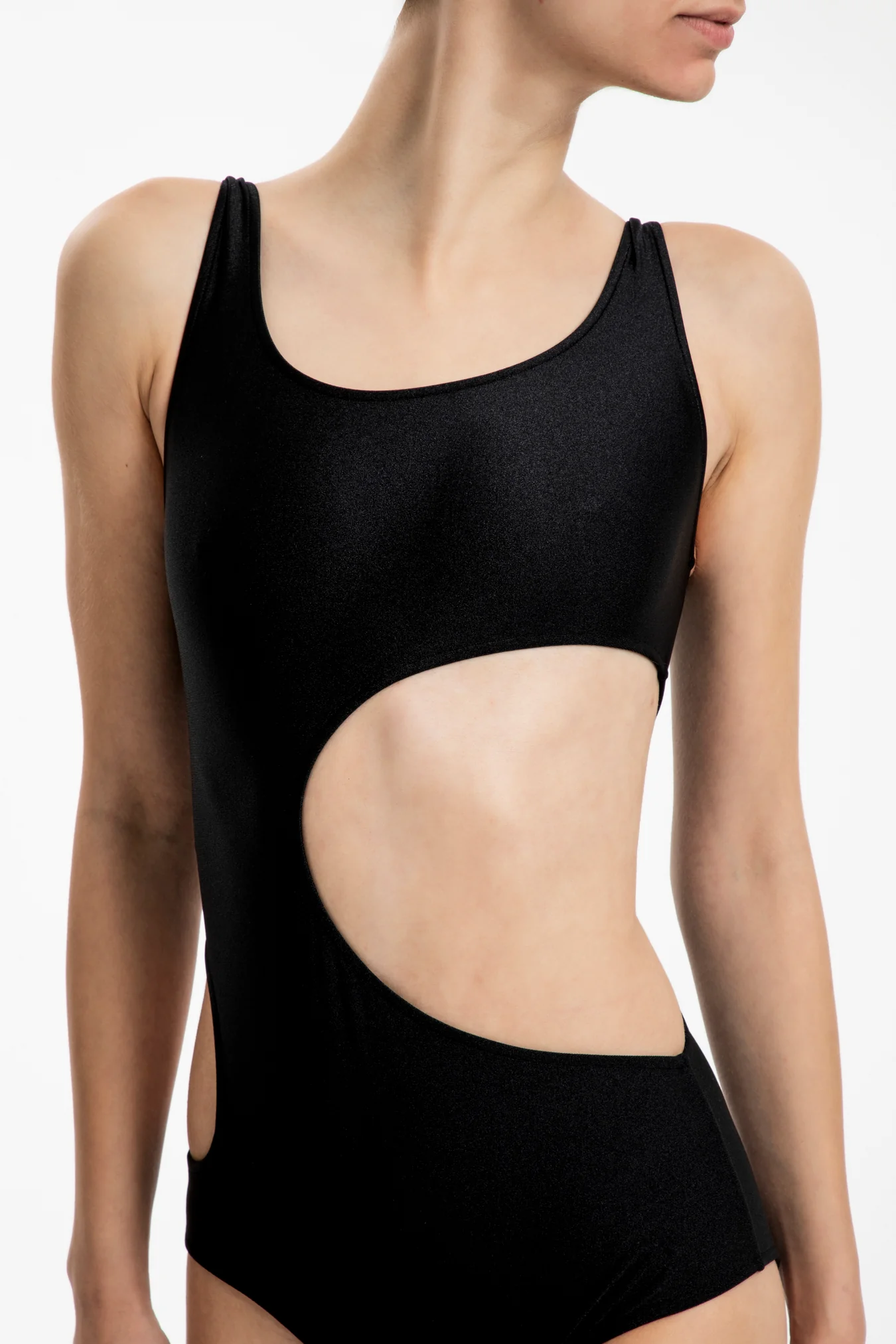 Solid Cut-Out Swimsuit - Image 3