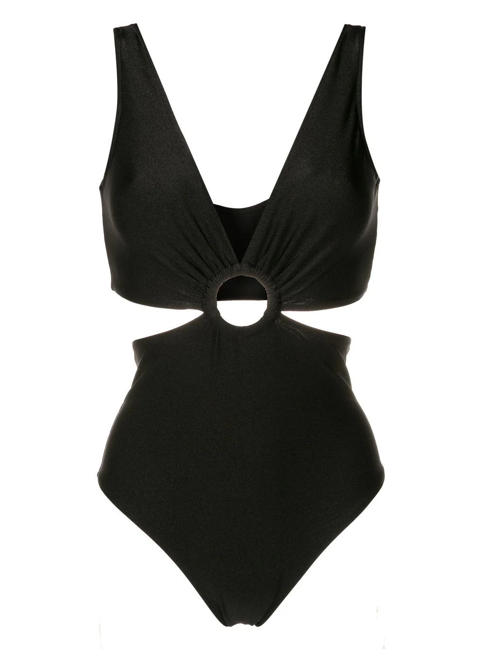 Solid Cut-Out Swimsuit With Hoop - Image 5