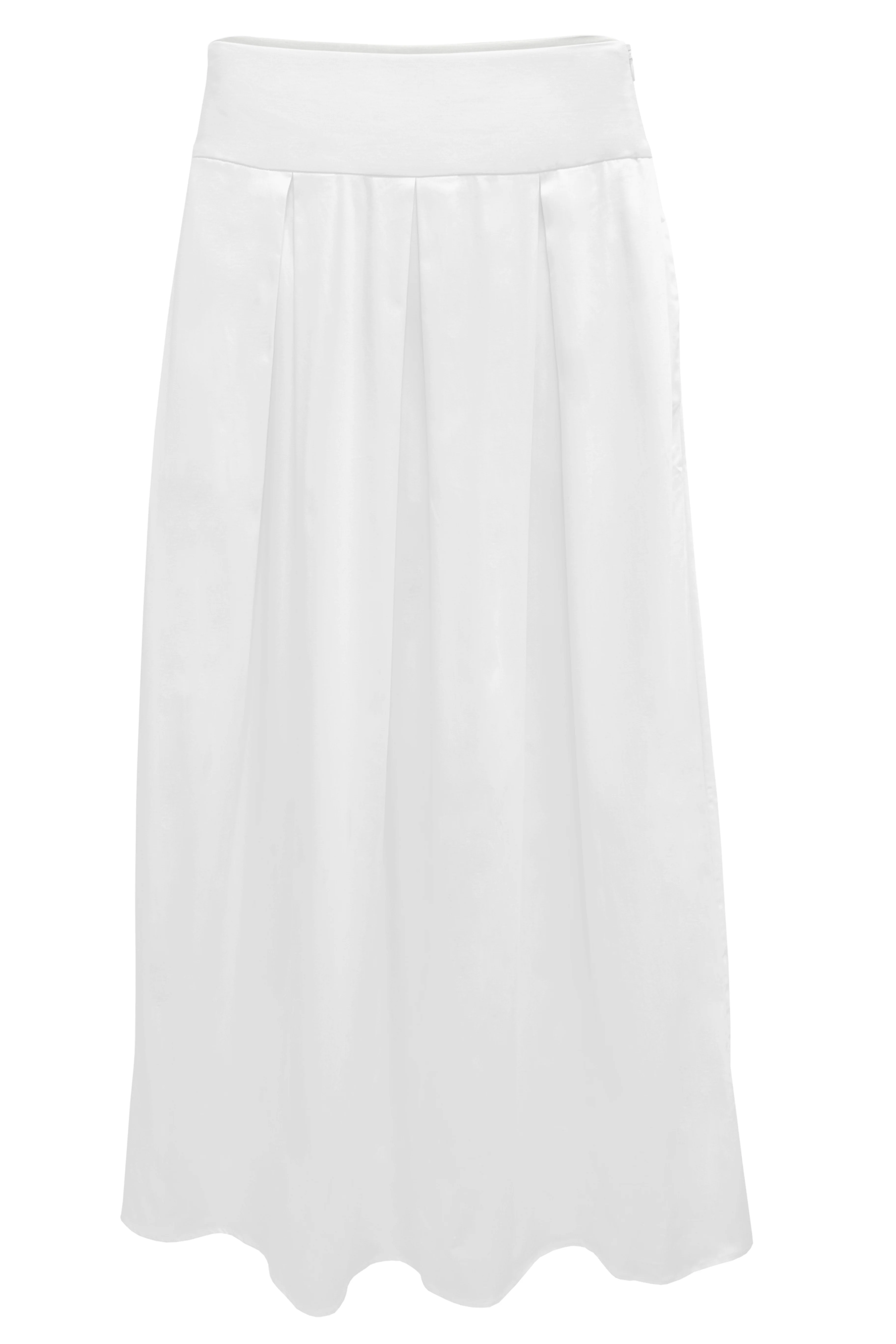 Solid Pleated Long Skirt - Image 4