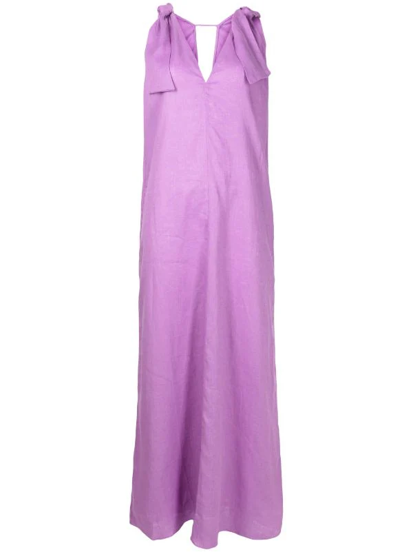 Solid Straps Long Dress - Image 3