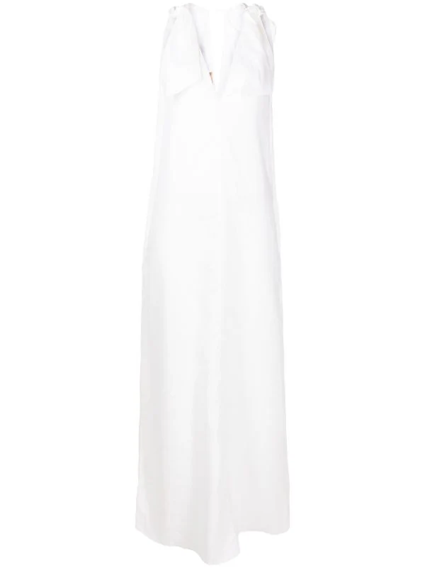 Solid Straps Long Dress - Image 4