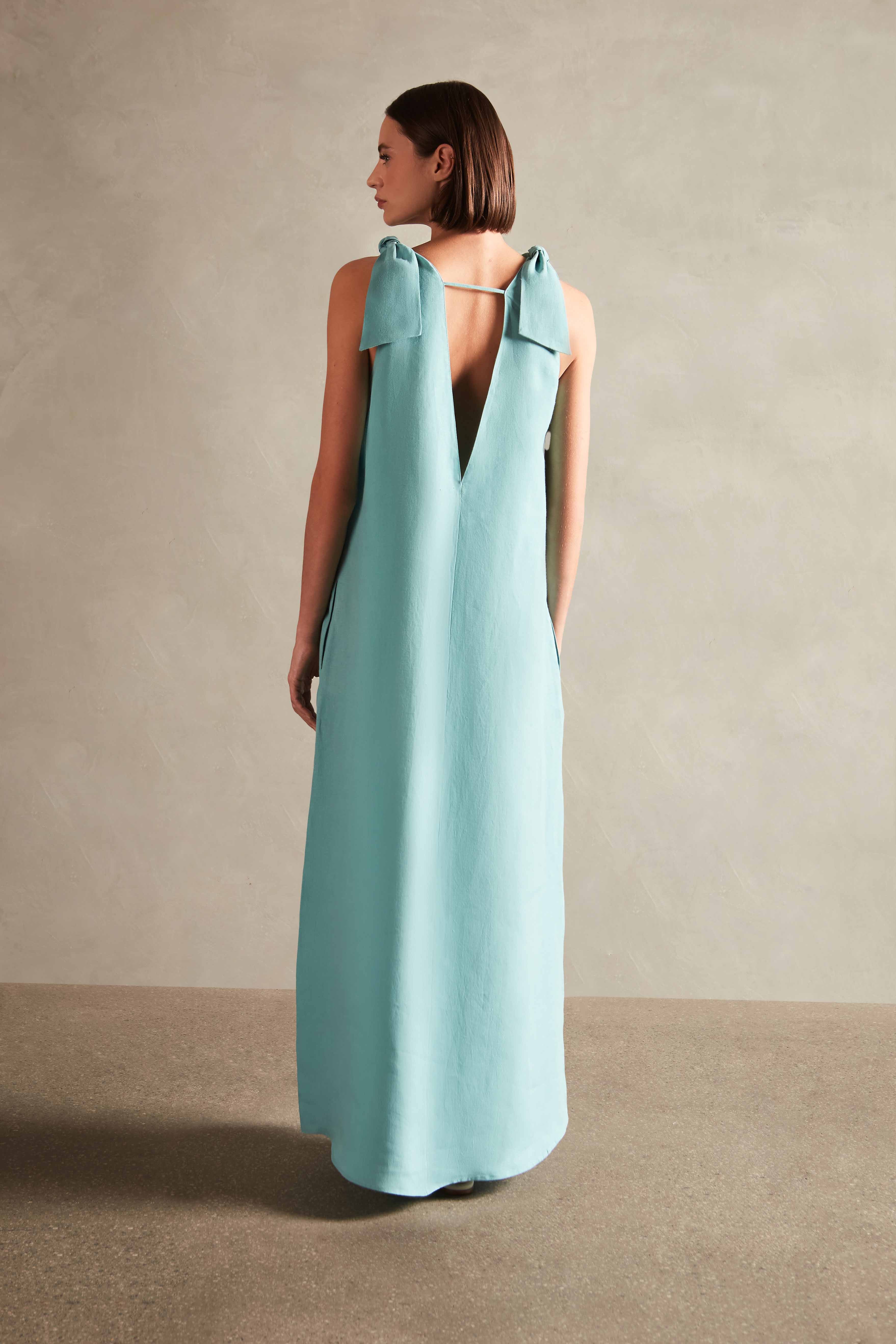 Solid Straps Long Dress - Image 5