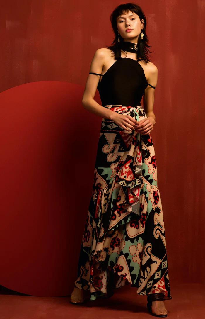 Solid Swimsuit with Straps - Image 3