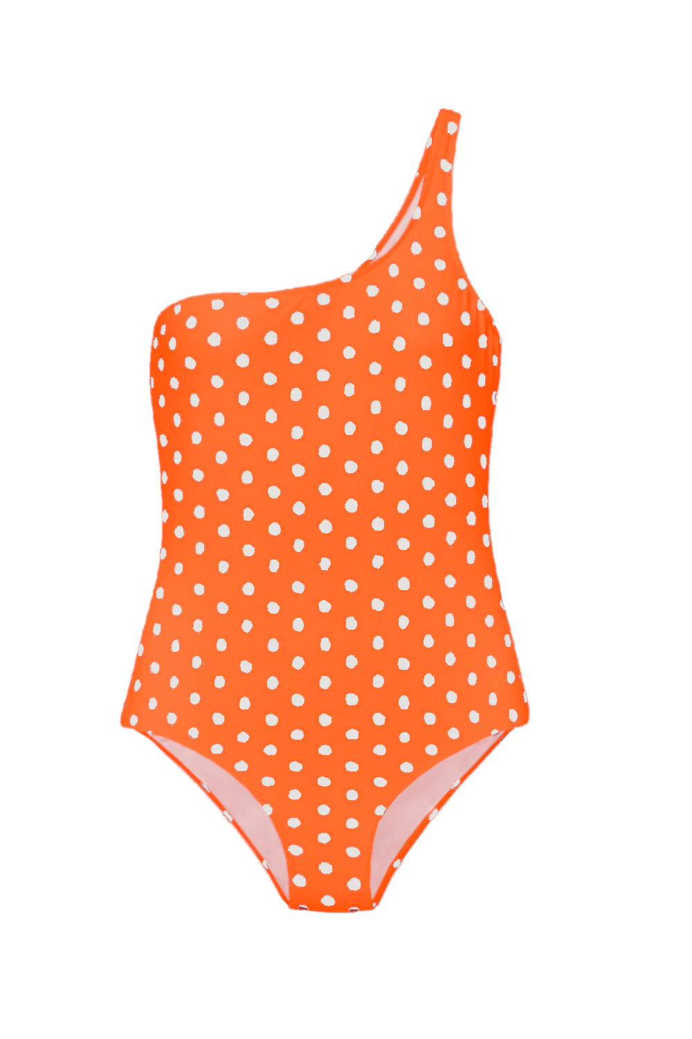 Tangerine Pois One-shoulder Swimsuit - Image 3