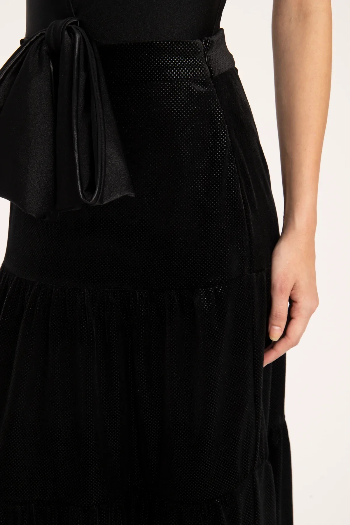 Velvet Pois Long Skirt - Image 4