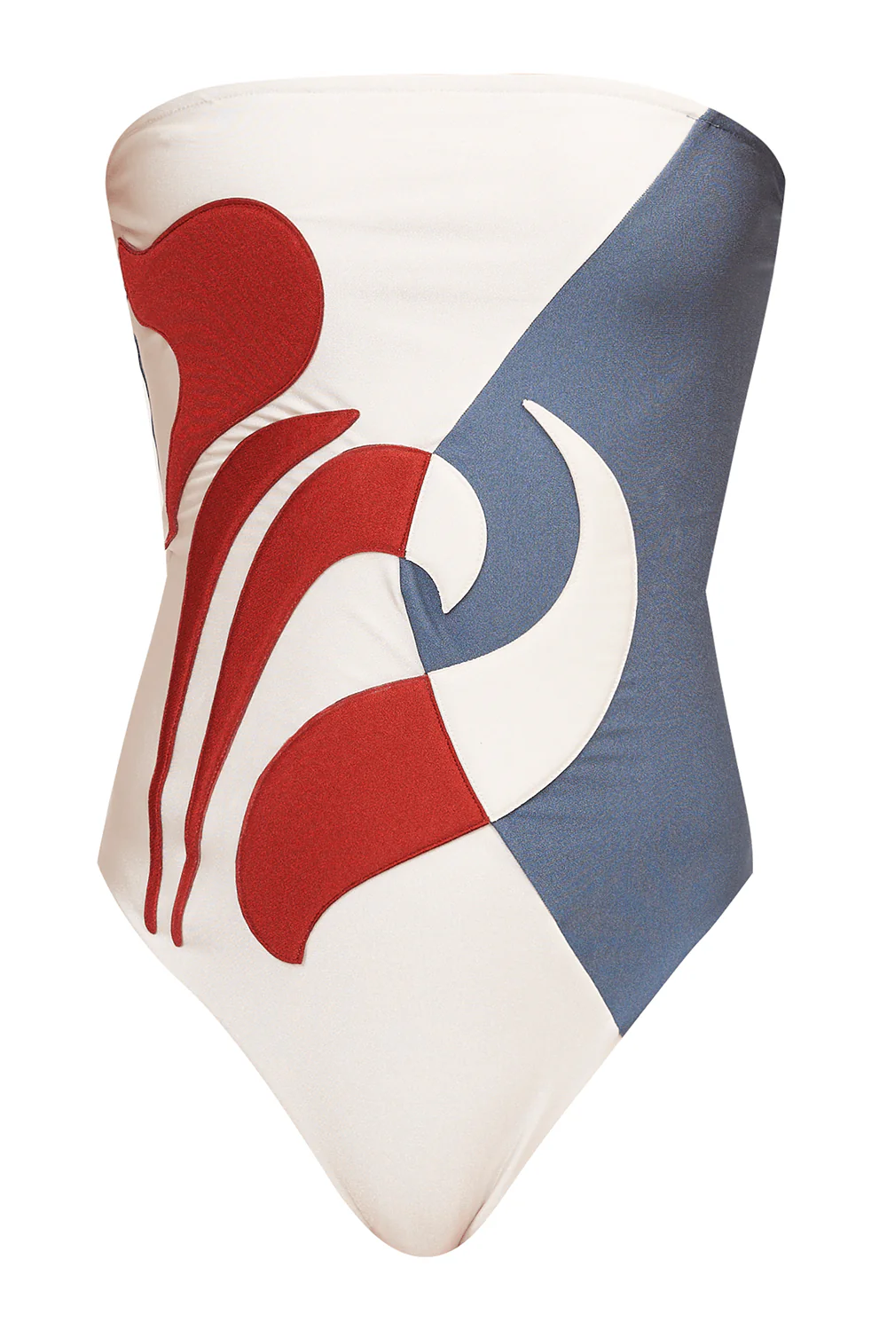 Vintage Lily Solid Appliqué Strapless Swimsuit - Image 4